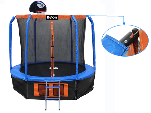 Trampoline With Metal Rod Net - Bastketball + Shoes Bag